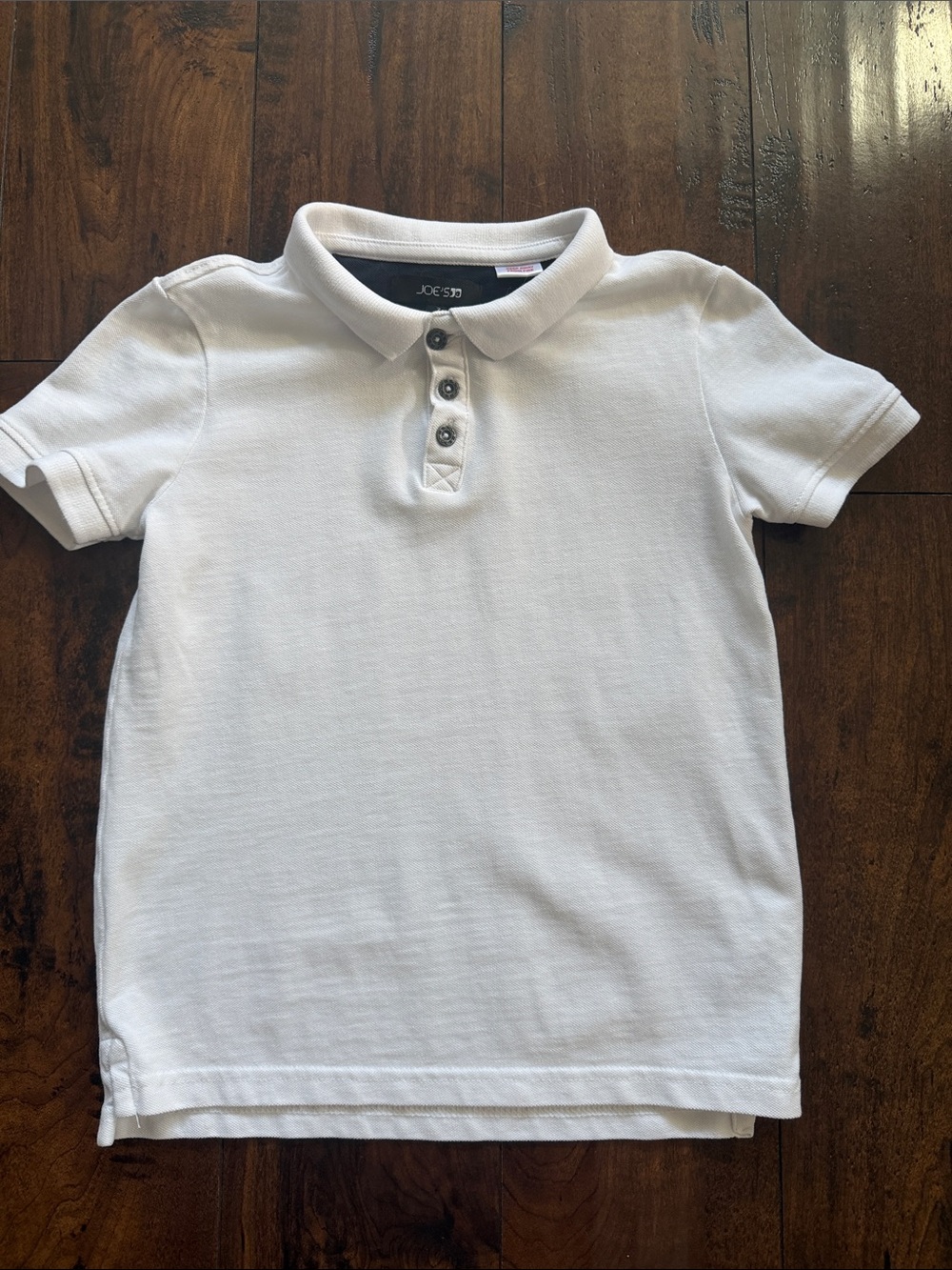 Boys Size 7T Joe Fresh White Polo Shirt with Button Placket